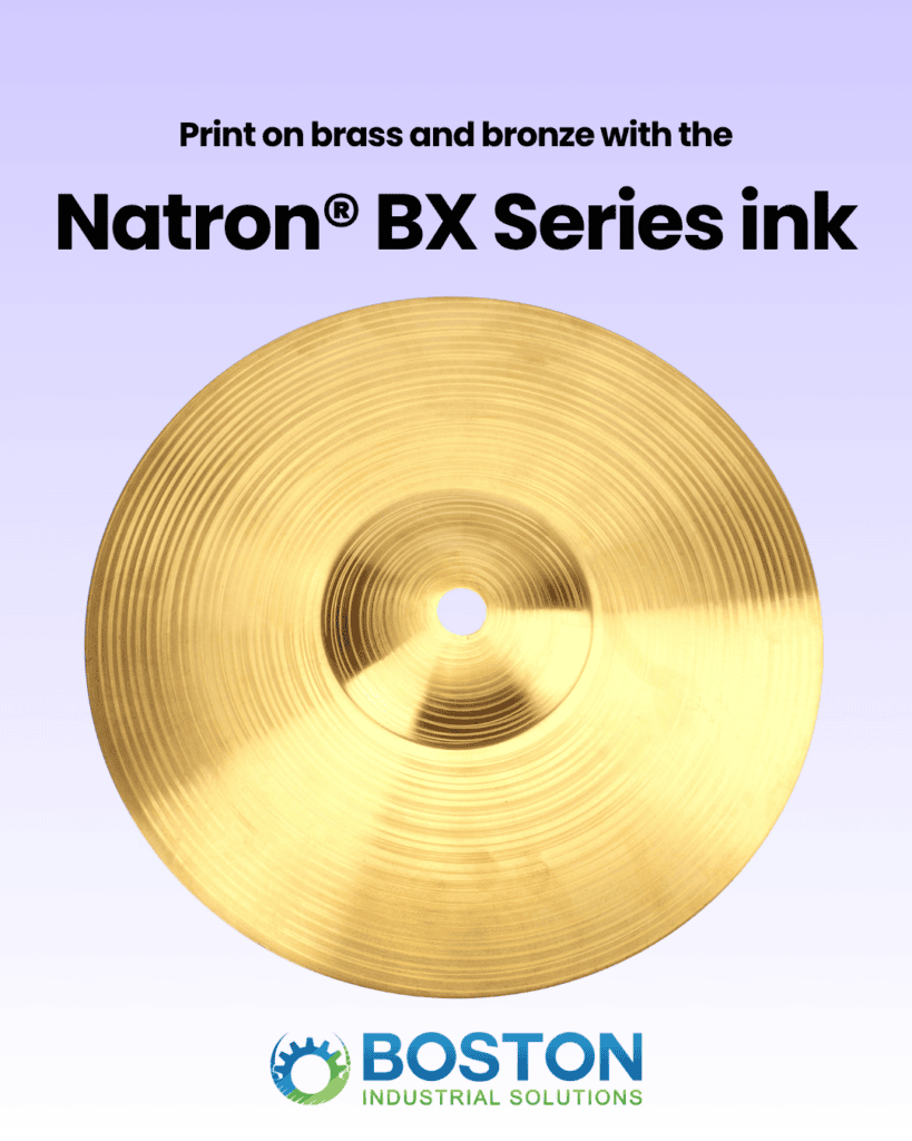 Ink for printing on brass cymbals