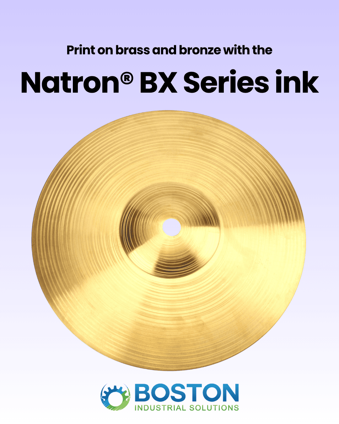 Ink for printing on brass cymbals